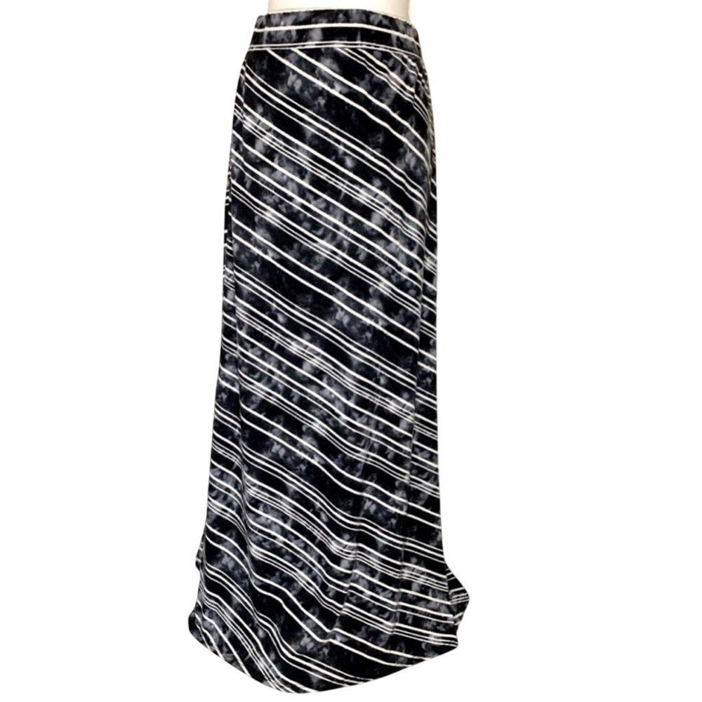 Joe.B by Joe Benbasset Maxi Skirt Women Boho Black White Tie Dye Size Medium